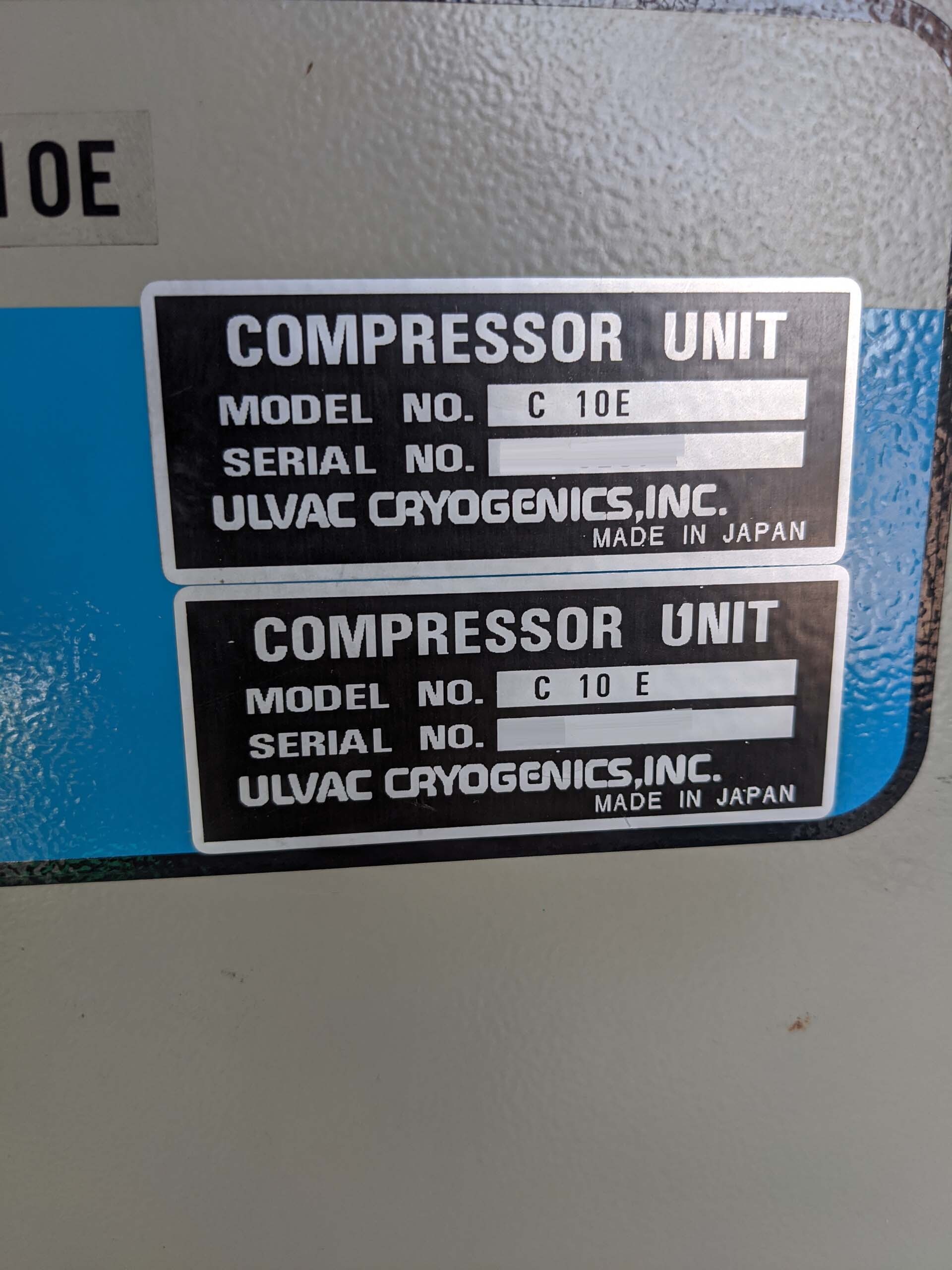 Photo Used ULVAC / CTI-CRYOGENICS C10E For Sale