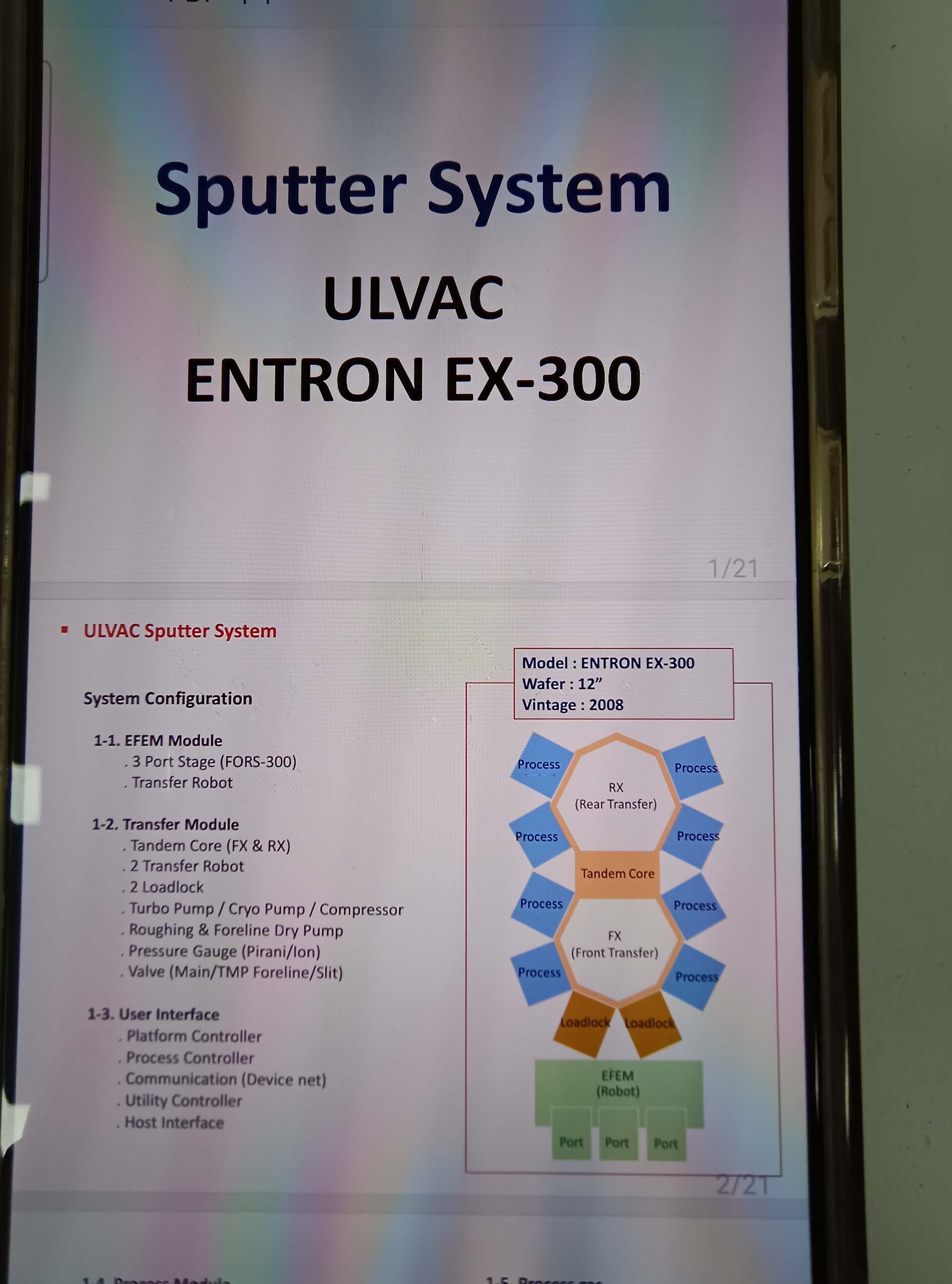 Photo Utilisé ULVAC Entron EX 300 À vendre
