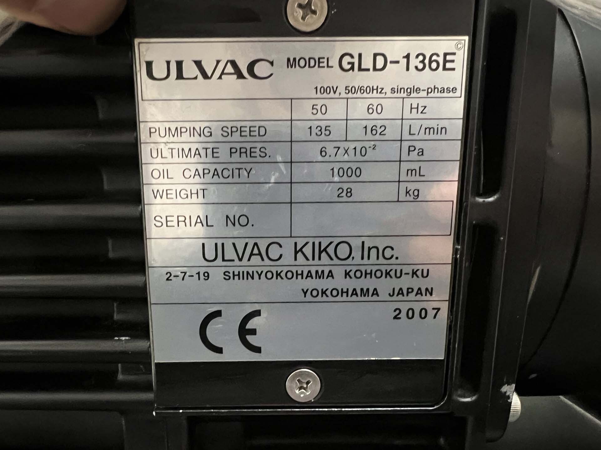 Foto Verwendet ULVAC GLD-136E Zum Verkauf