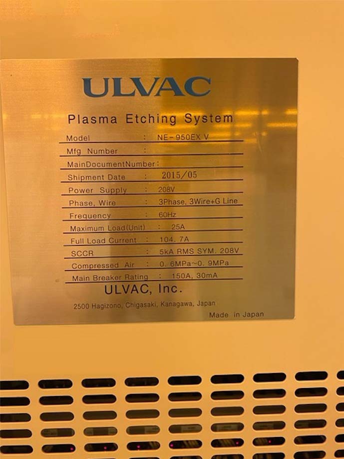 Photo Used ULVAC NE-950EX-V For Sale