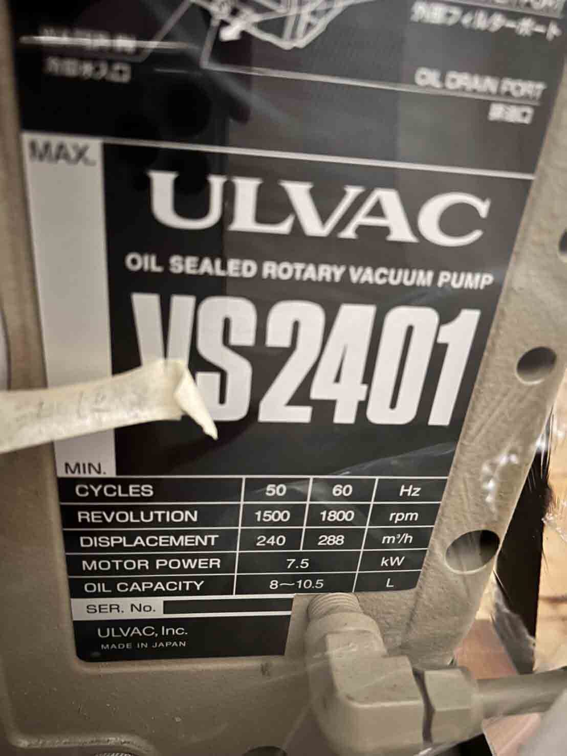 Photo Used ULVAC SCH-135 For Sale