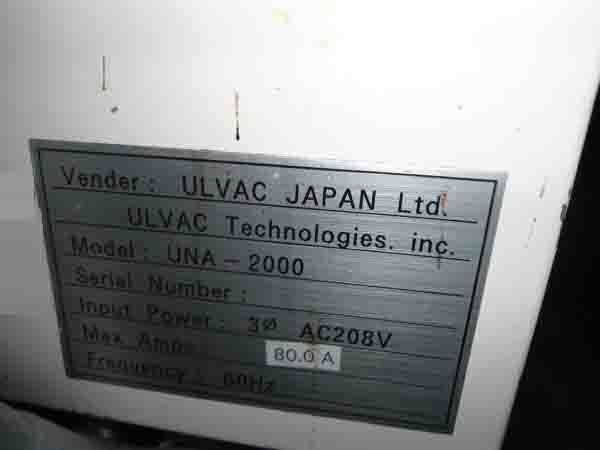 Photo Used ULVAC UNA 2000 For Sale