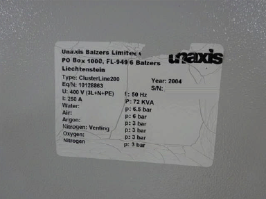 Photo Used UNAXIS / OERLIKON / ESEC Clusterline 200 For Sale