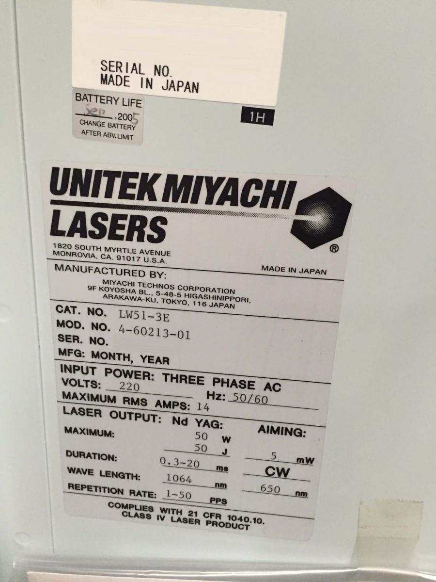 图为 已使用的 UNITEK MIYACHI LW-51 待售