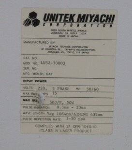 UNITEK MIYACHI LW-52 #9115868