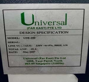 Photo Used UNIVERSAL UDE-200 For Sale