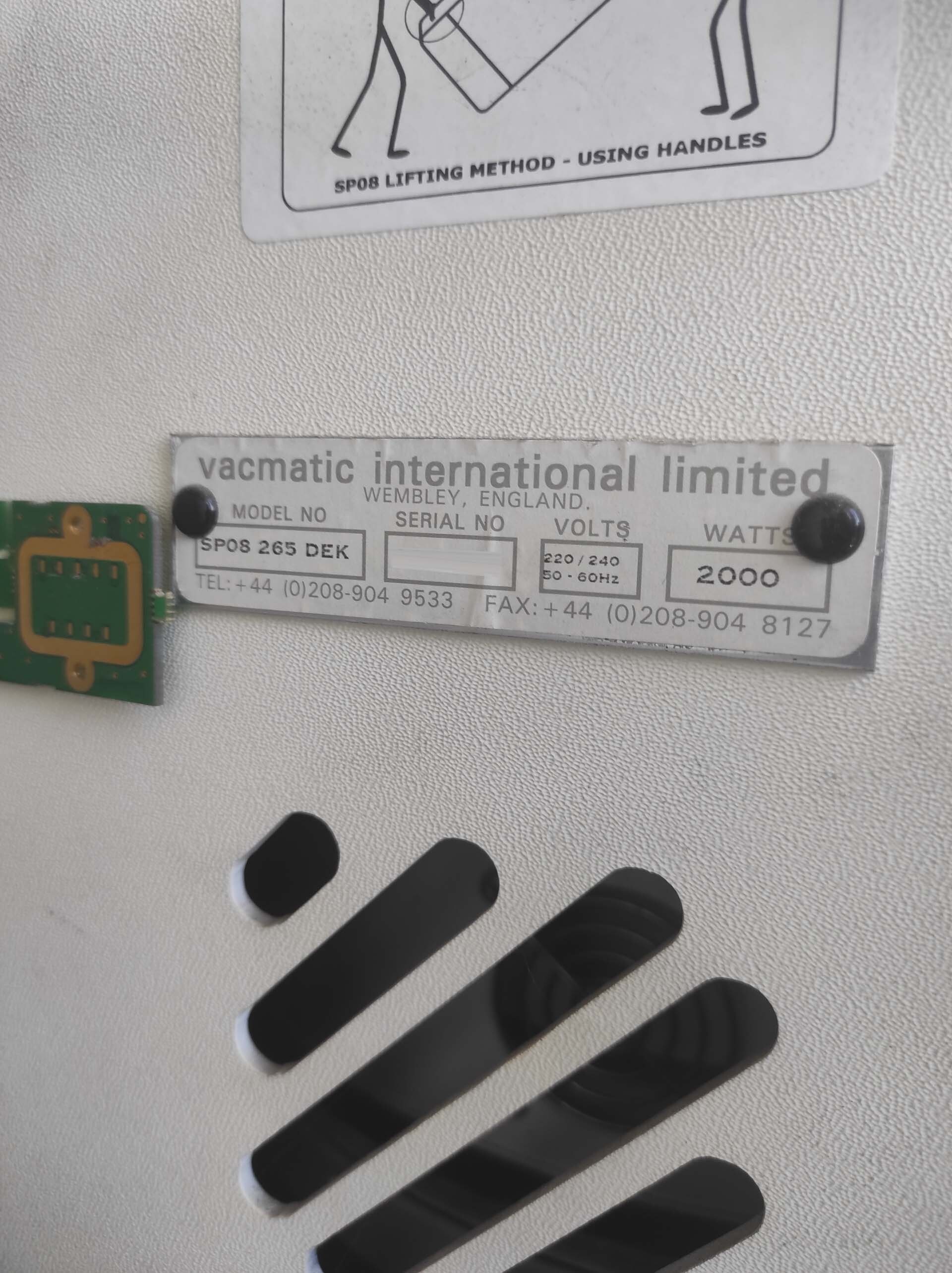 图为 已使用的 VACMATIC / DEK SP08-265 待售