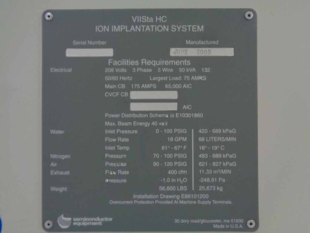 Photo Utilisé VARIAN / AMAT / APPLIED MATERIALS VIISta HC À vendre