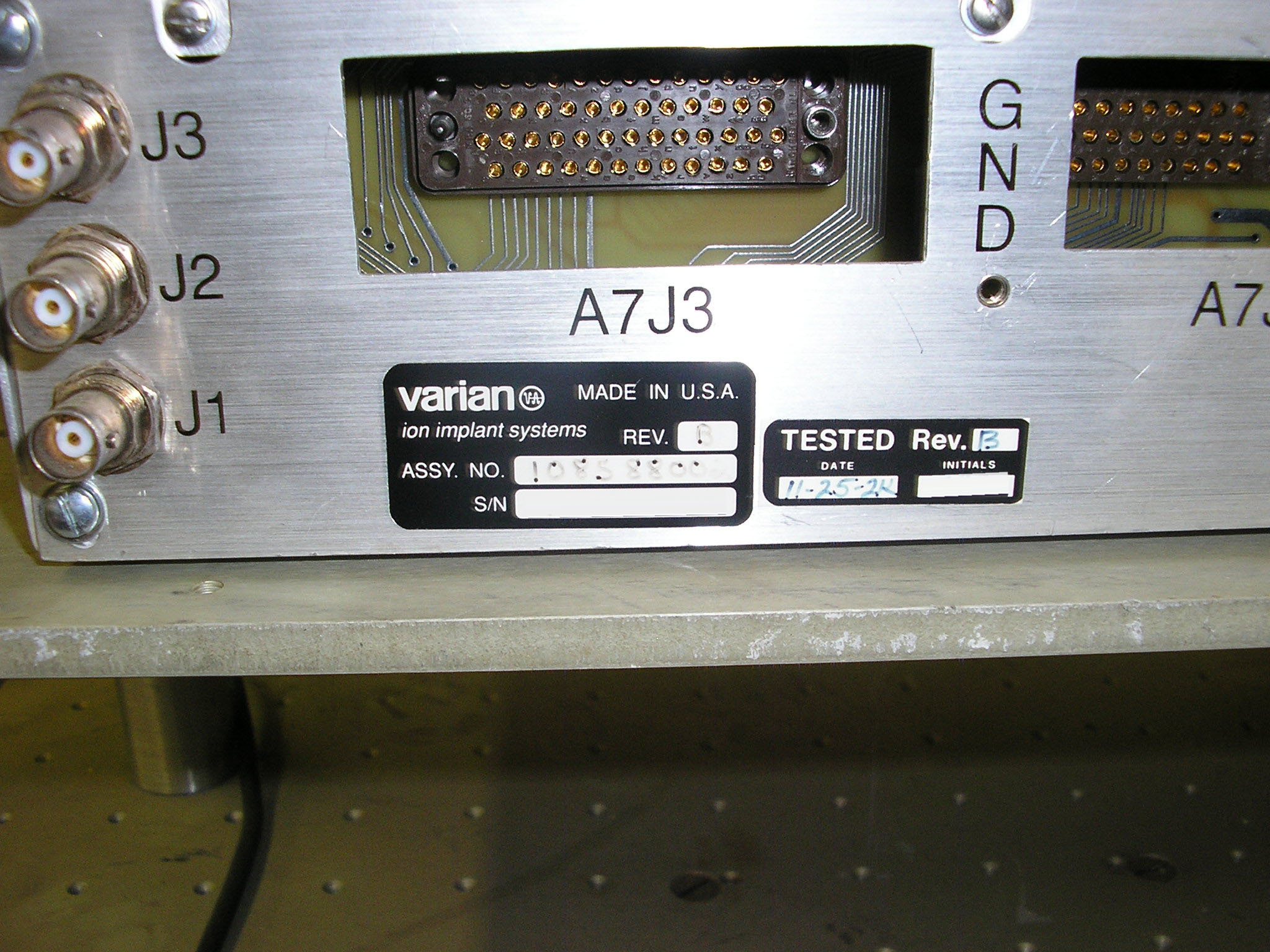 Photo Used VARIAN 10858800 For Sale