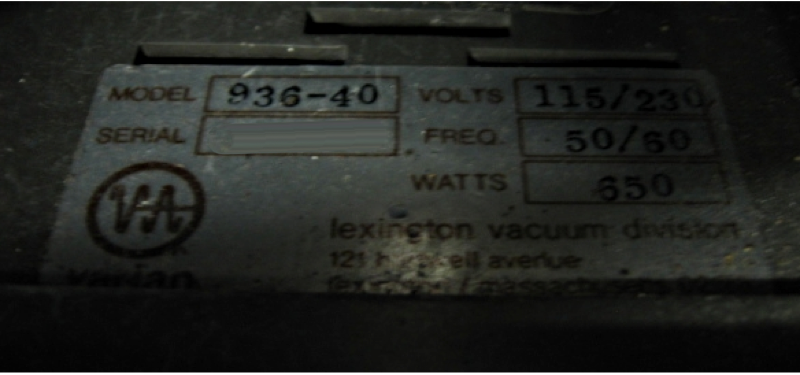 Photo Used VARIAN 936-40 For Sale