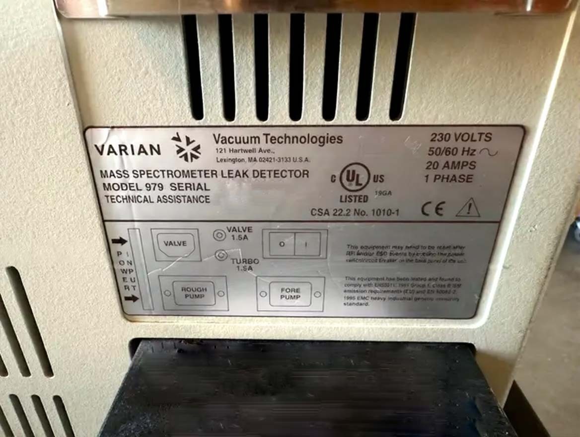 Foto Verwendet VARIAN 979 Zum Verkauf