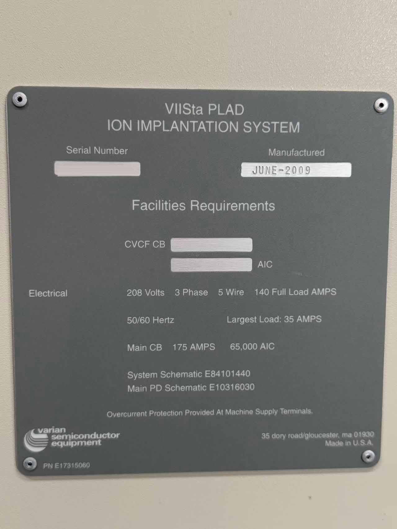 Photo Used VARIAN VIISta PLAD For Sale