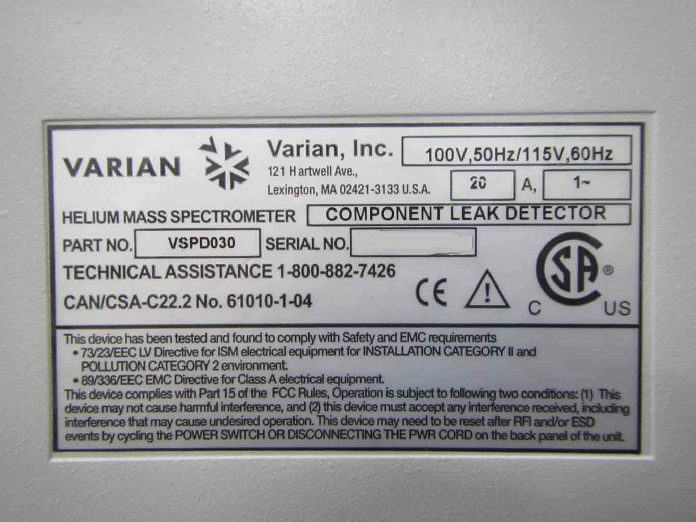 圖為 已使用的 VARIAN VSPD030 待售