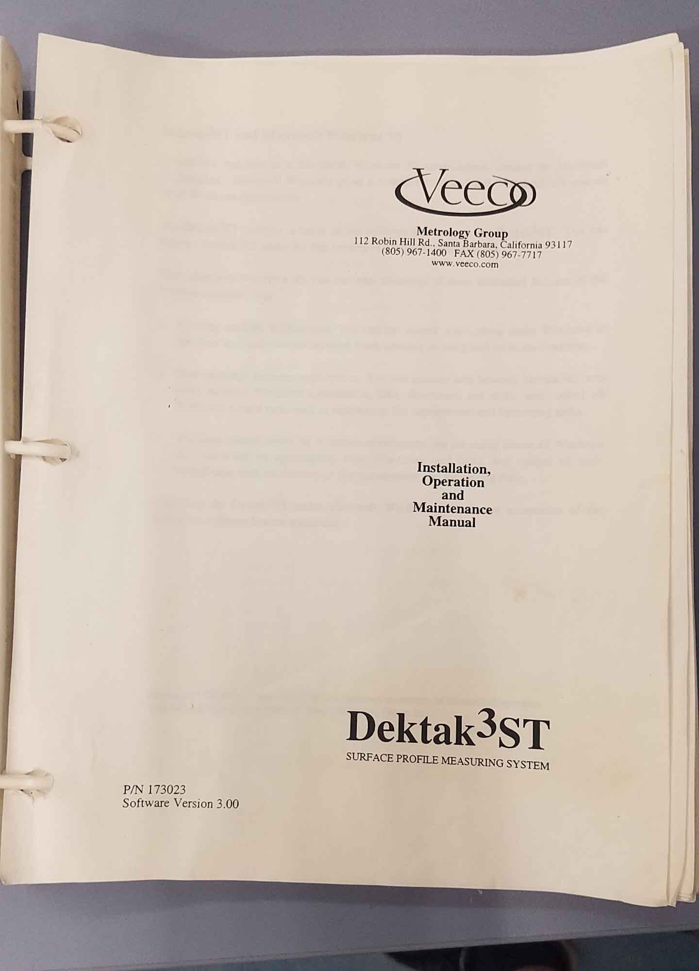 Photo Used VEECO / DEKTAK 3ST For Sale