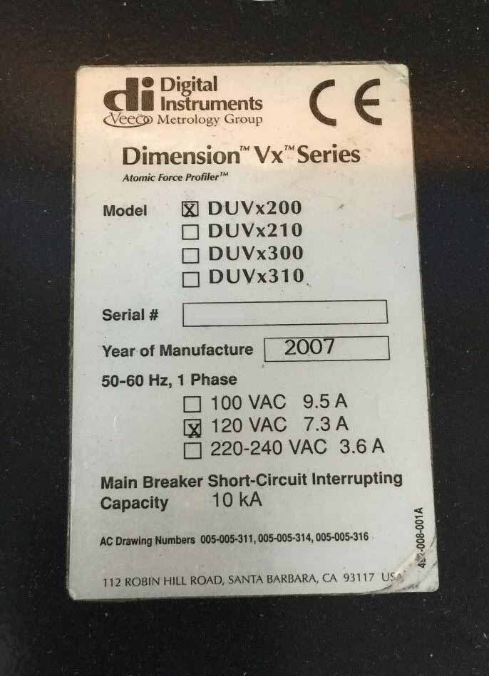Photo Used VEECO / DIGITAL INSTRUMENTS Dimension DUVx200 For Sale