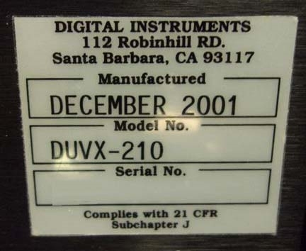 フォト（写真） 使用される VEECO / DIGITAL INSTRUMENTS DUVx210 販売のために