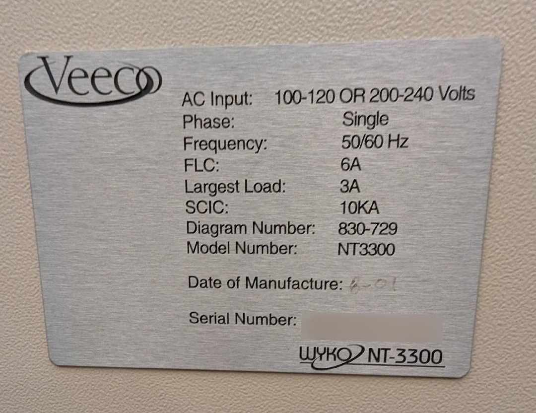 Foto Verwendet VEECO / WYCO NT3300 Zum Verkauf
