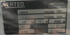 사진 사용됨 VERTEQ 1800 판매용