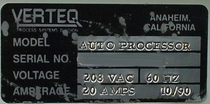 VERTEQ Auto Processor #142256