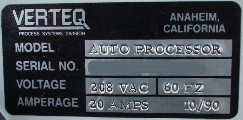 圖為 已使用的 VERTEQ Auto Processor 待售