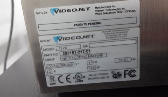 Photo Used VIDEOJET 1220 For Sale