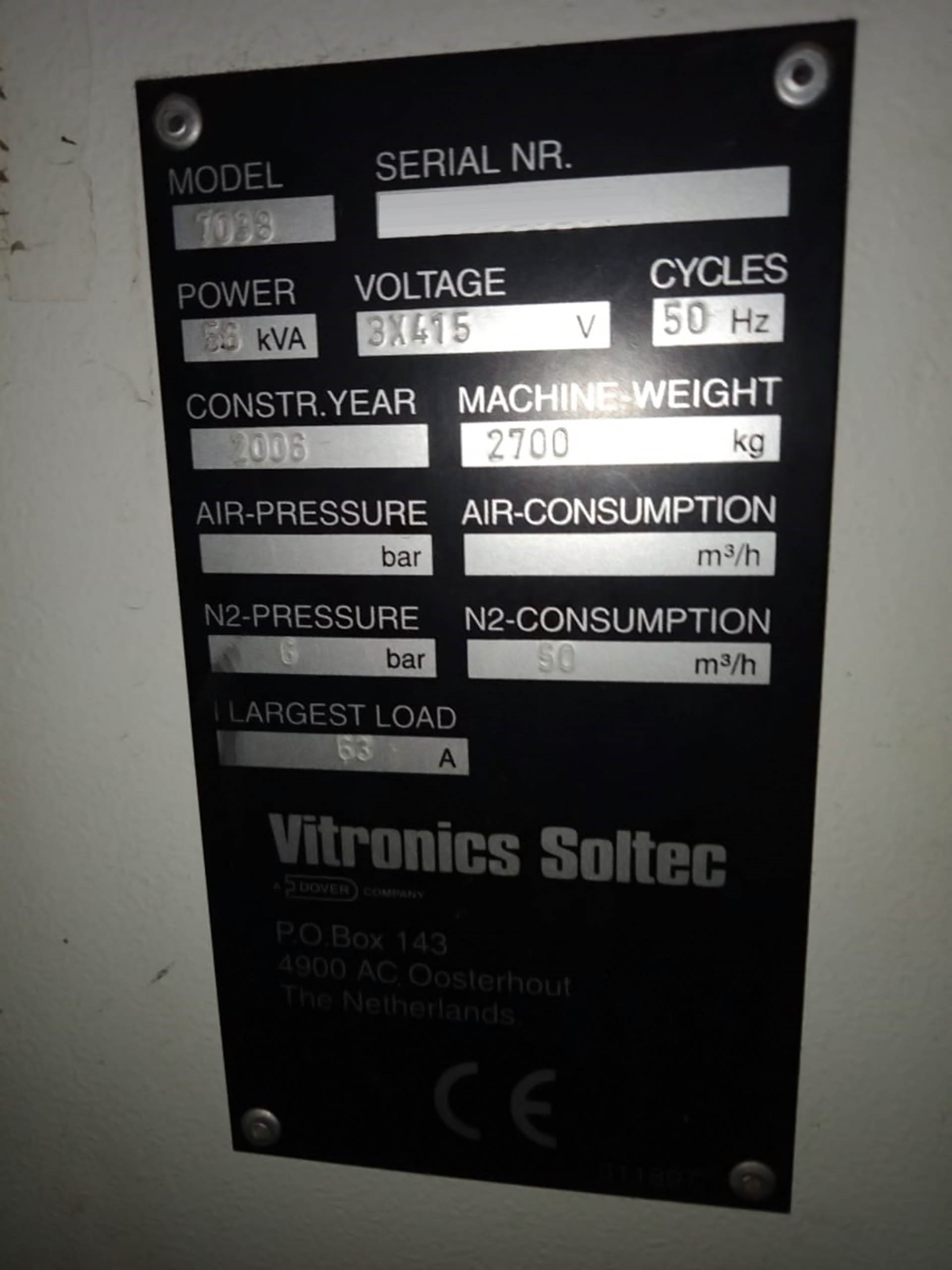 圖為 已使用的 VITRONICS SOLTEC 7038 待售
