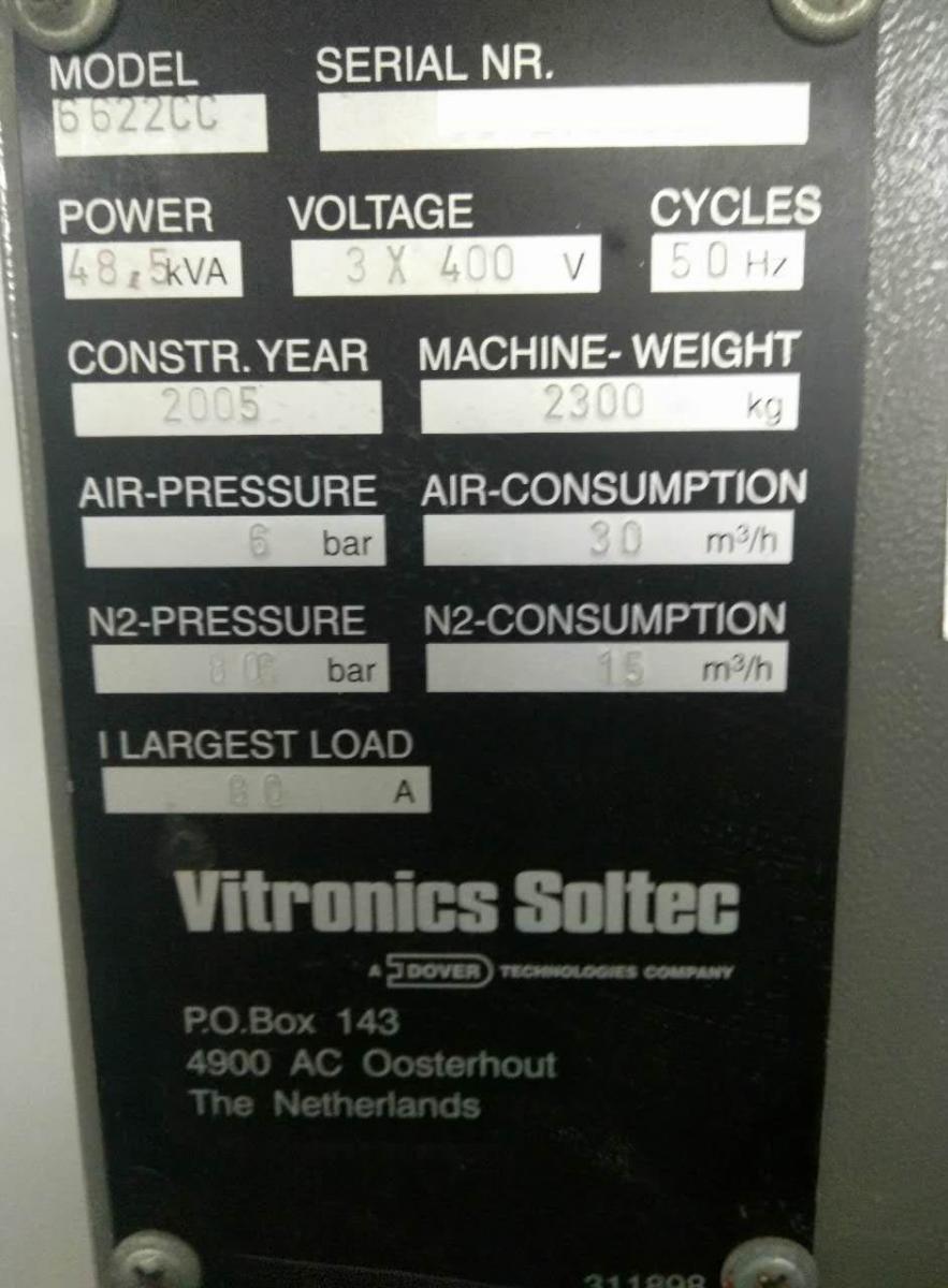 사진 사용됨 VITRONICS SOLTEC 6622 CC 판매용