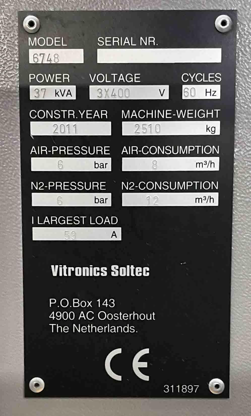 圖為 已使用的 VITRONICS SOLTEC 6748 待售