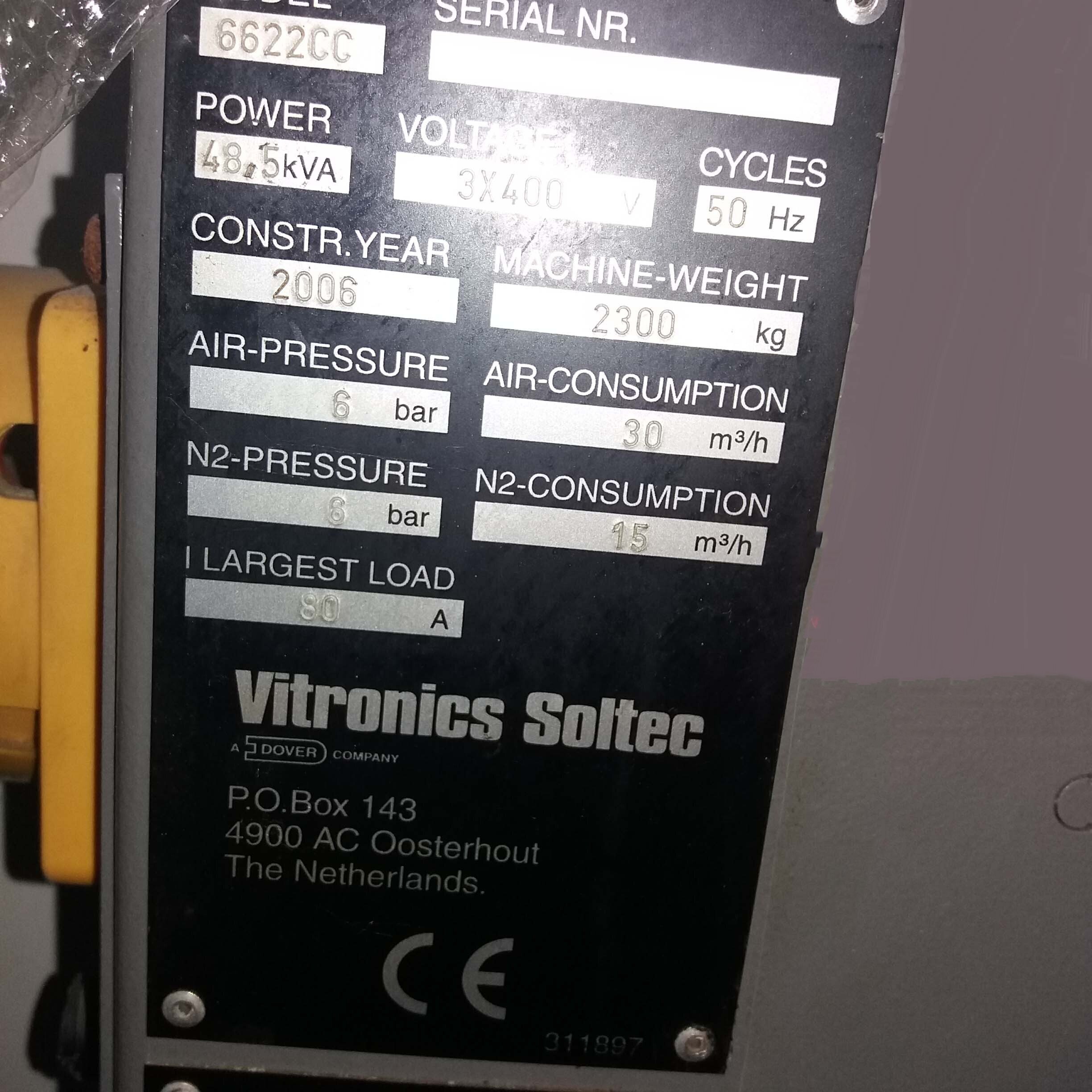 Photo Used VITRONICS SOLTEC Delta 6622CC For Sale