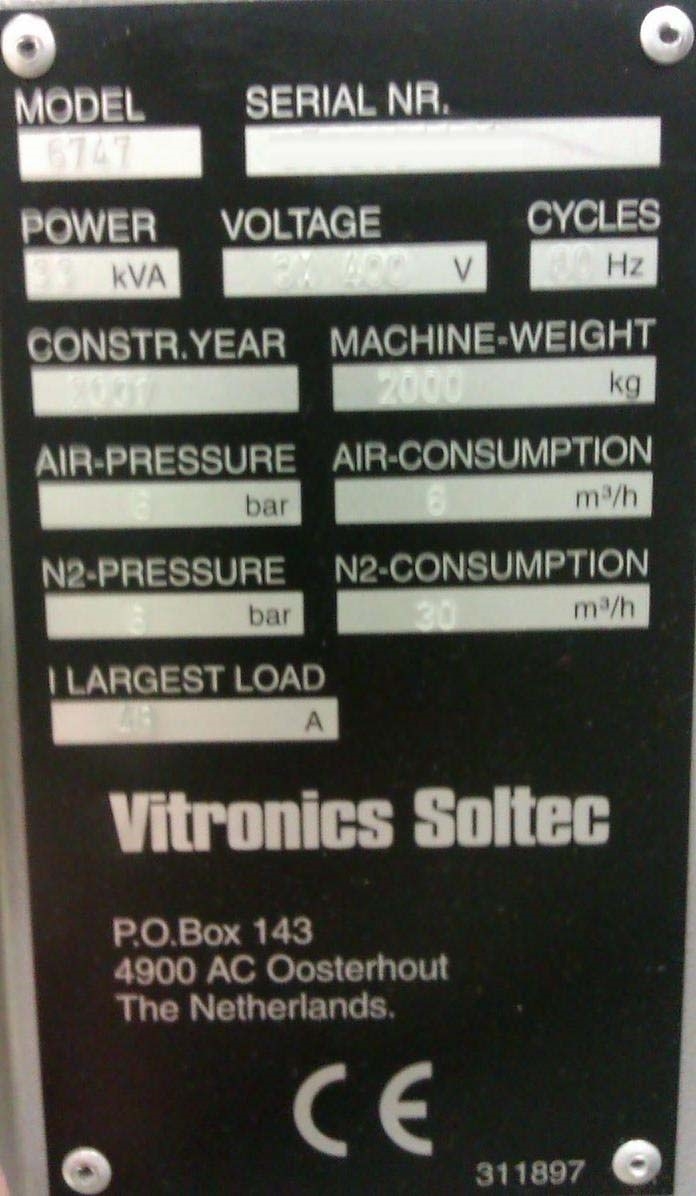 Photo Used VITRONICS SOLTEC MySelective 6747 For Sale