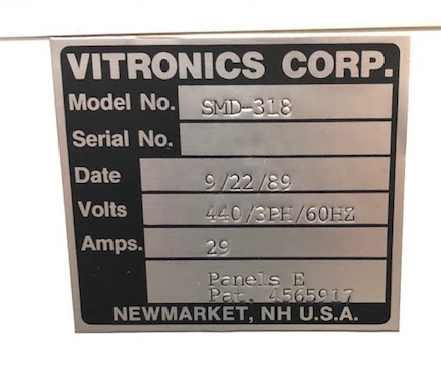 Photo Used VITRONICS SOLTEC SMD-318 For Sale