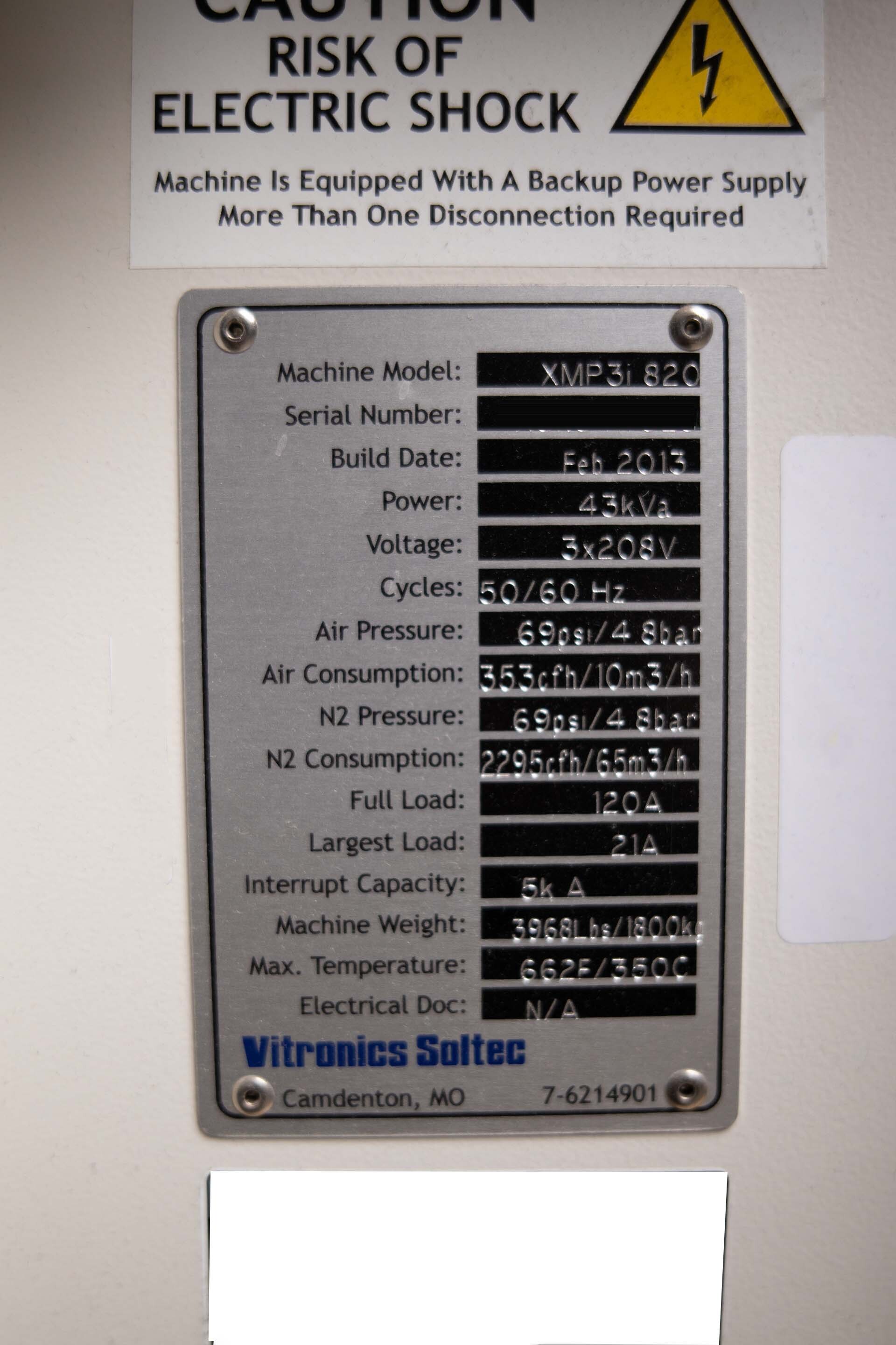 圖為 已使用的 VITRONICS SOLTEC XPM3i 820 待售