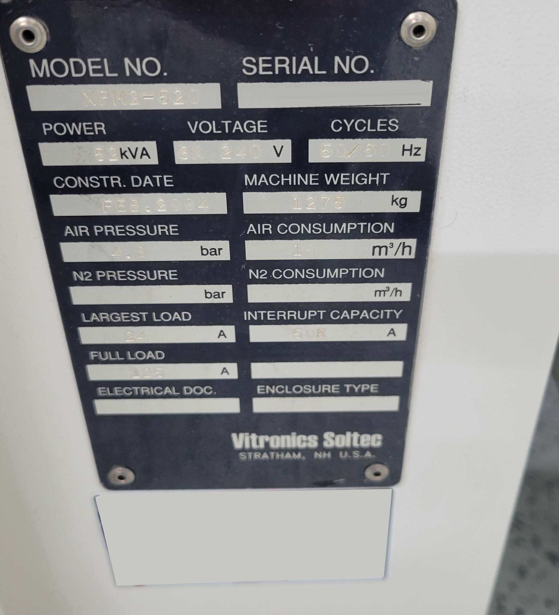 Photo Used VITRONICS SOLTEC XPM2 520 For Sale