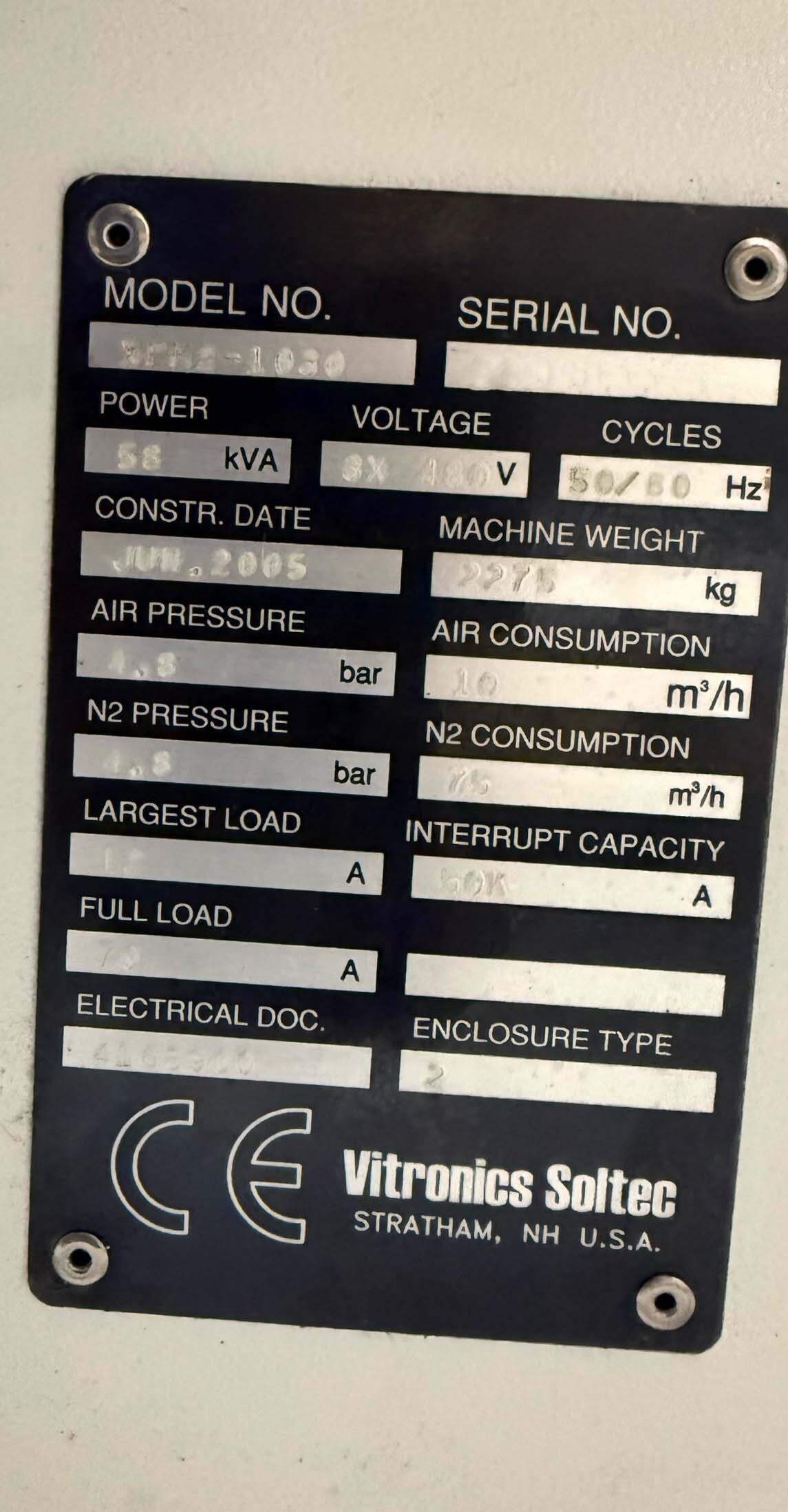 Photo Used VITRONICS SOLTEC XPM2 For Sale