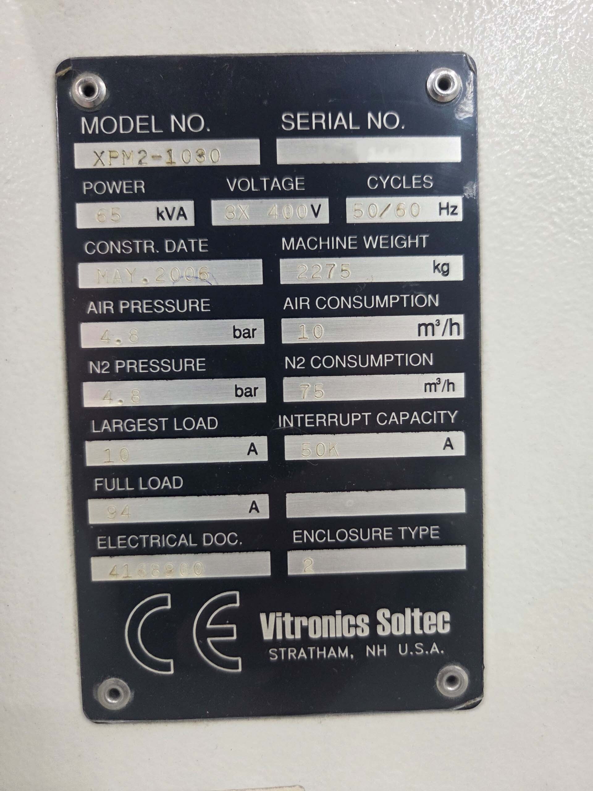 Photo Used VITRONICS SOLTEC XPM2 For Sale
