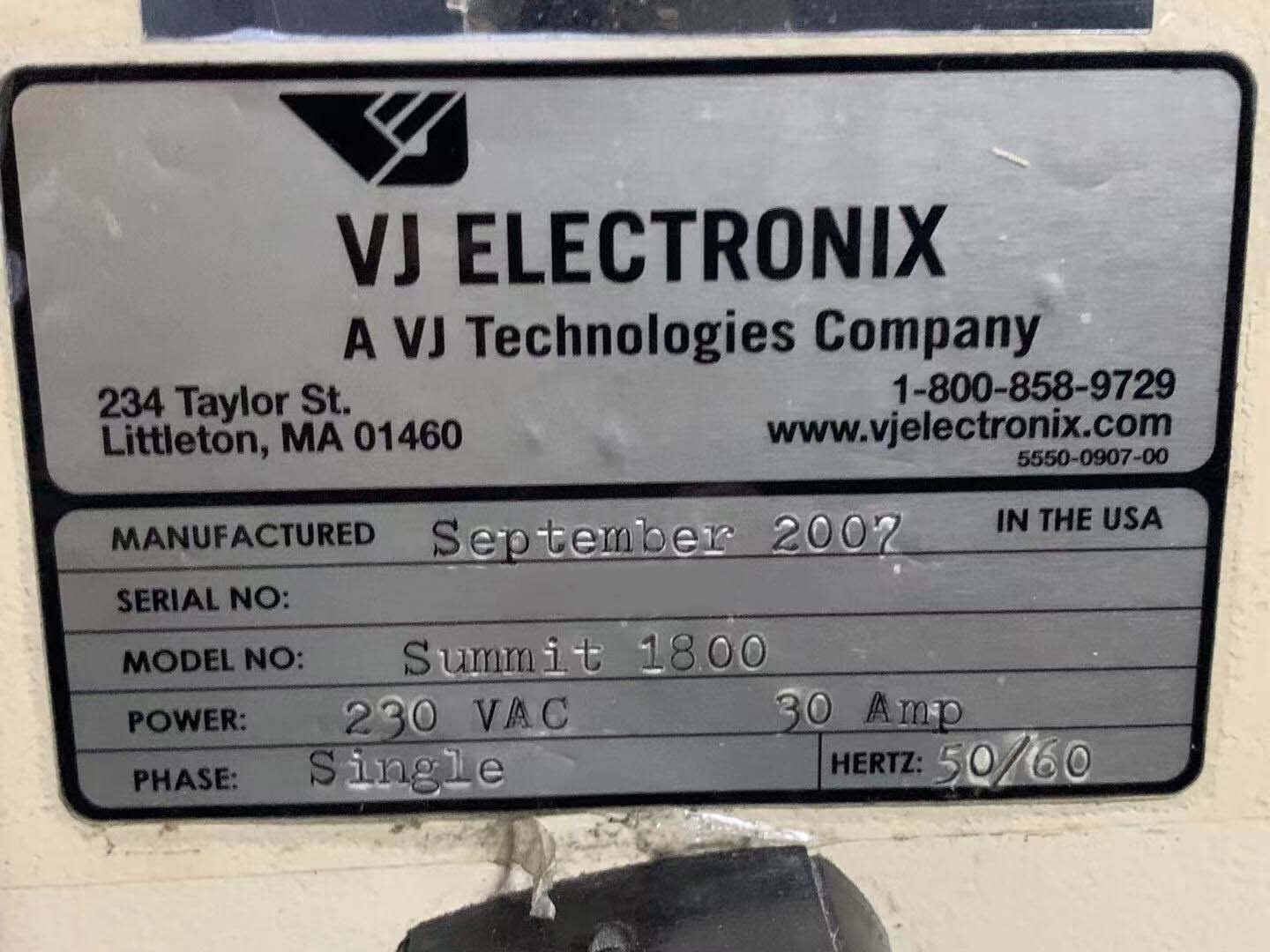 圖為 已使用的 VJ ELECTRONIX Summit 1800 待售