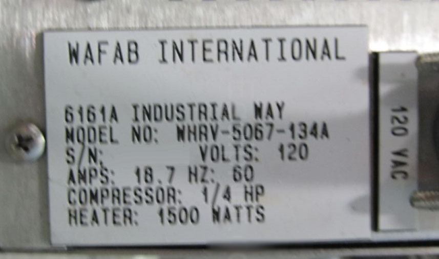 圖為 已使用的 WAFAB WHRV-5067-134A 待售