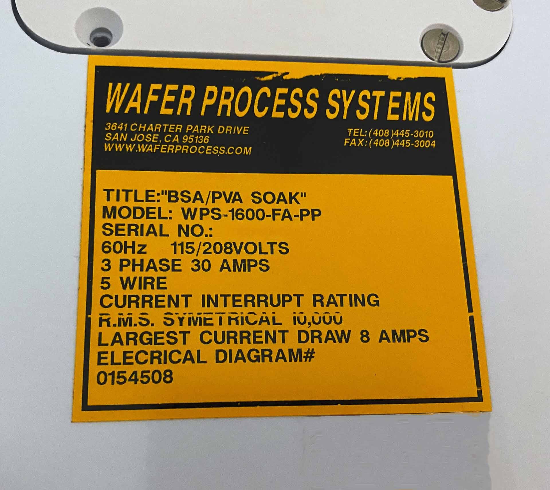 Photo Used WAFER PROCESS SYSTEMS / WPS WPS-1600-FA-PP For Sale
