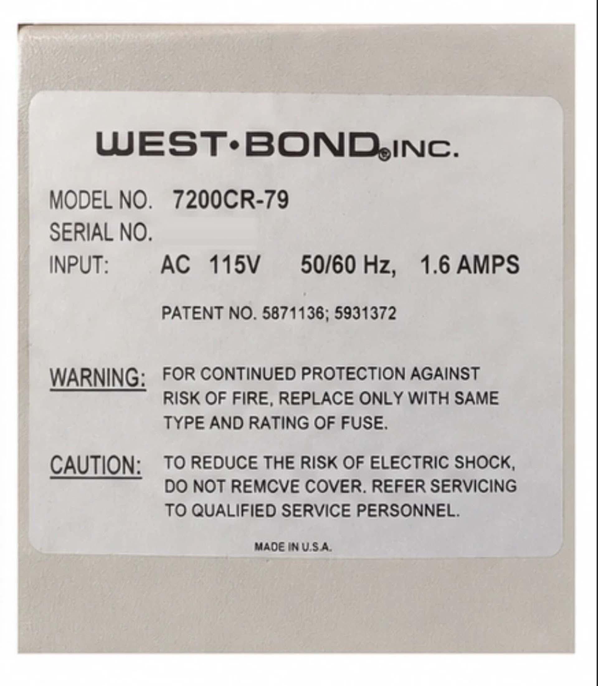 Foto Verwendet WESTBOND 7200CR-79 Zum Verkauf