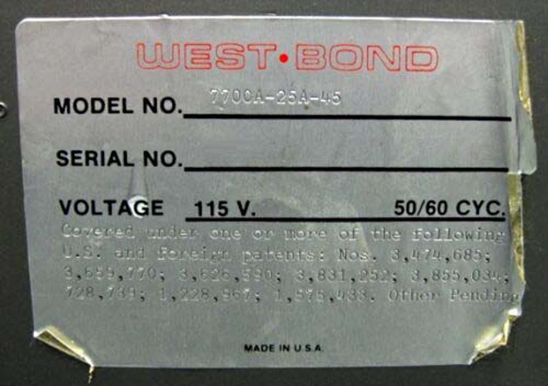 Photo Used WESTBOND 7416A For Sale