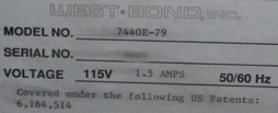 圖為 已使用的 WESTBOND 7476E 待售