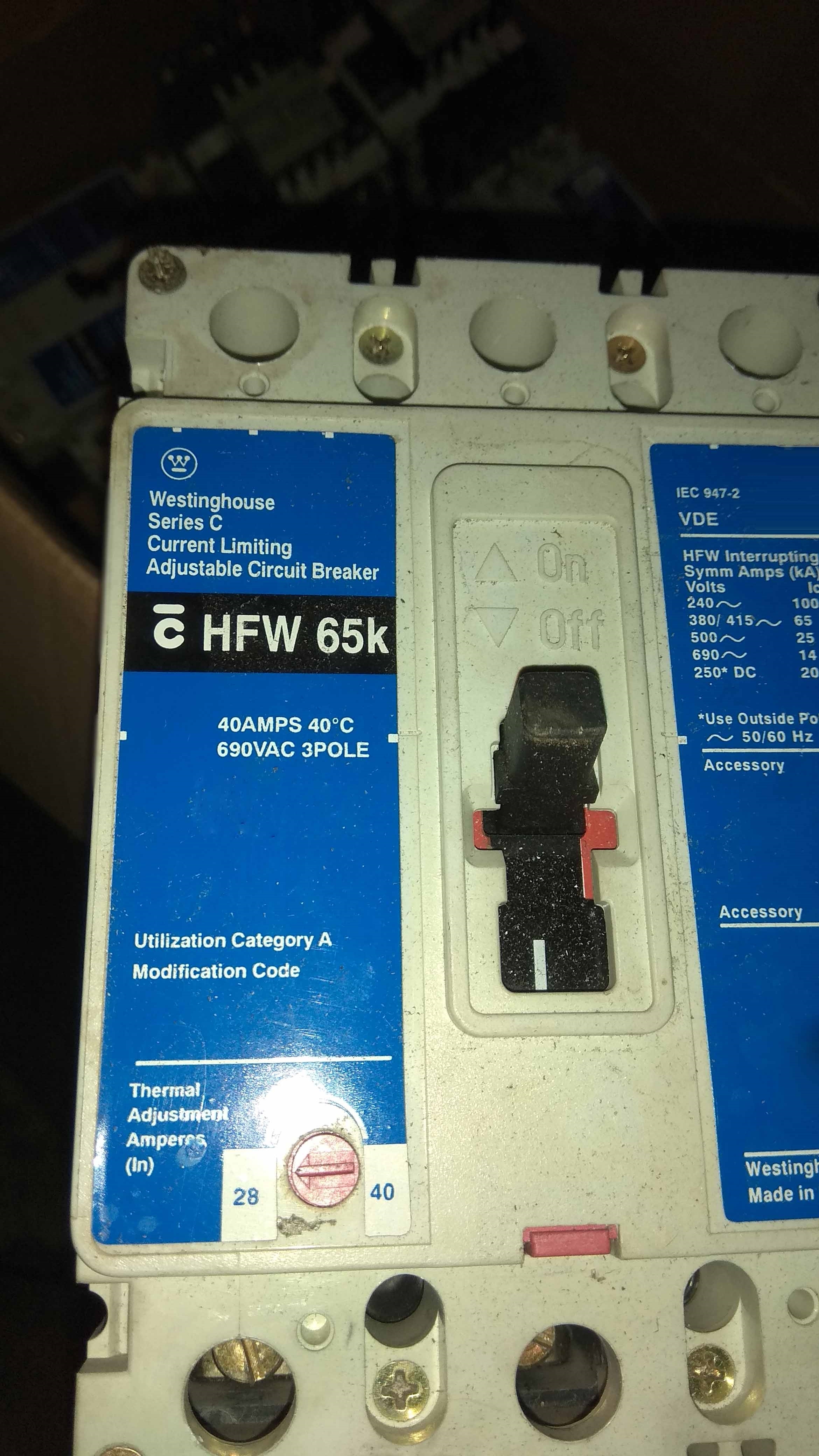 Photo Used WESTINGHOUSE HFW 65K Series C For Sale