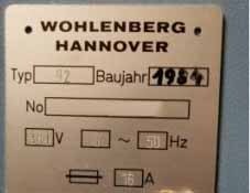 圖為 已使用的 WOHLENBERG 92-MCS-2 待售
