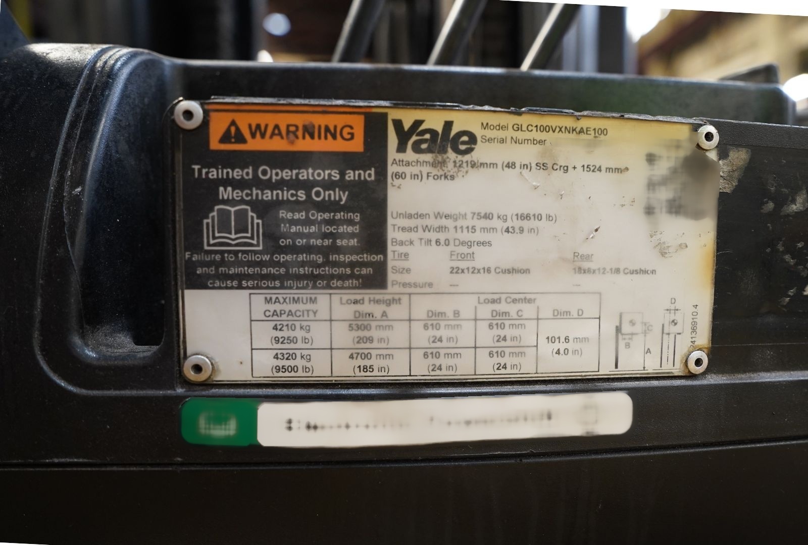 Foto Verwendet YALE GLC100VXNKAE100 Zum Verkauf