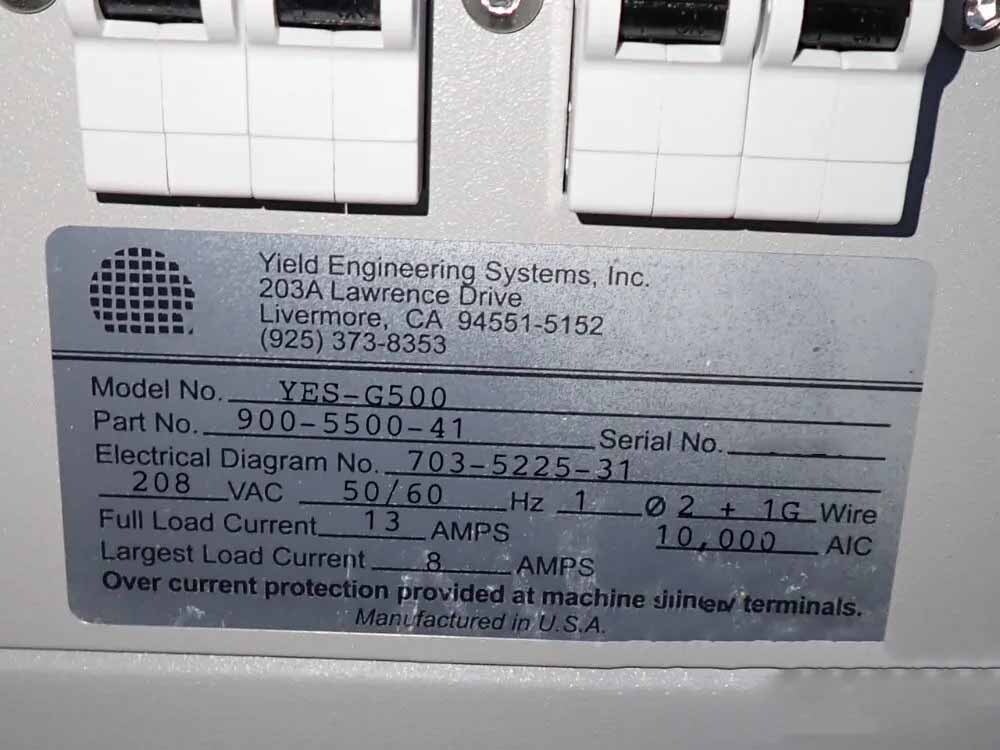 Photo Used YIELD ENGINEERING SERVICES / YES G500 For Sale