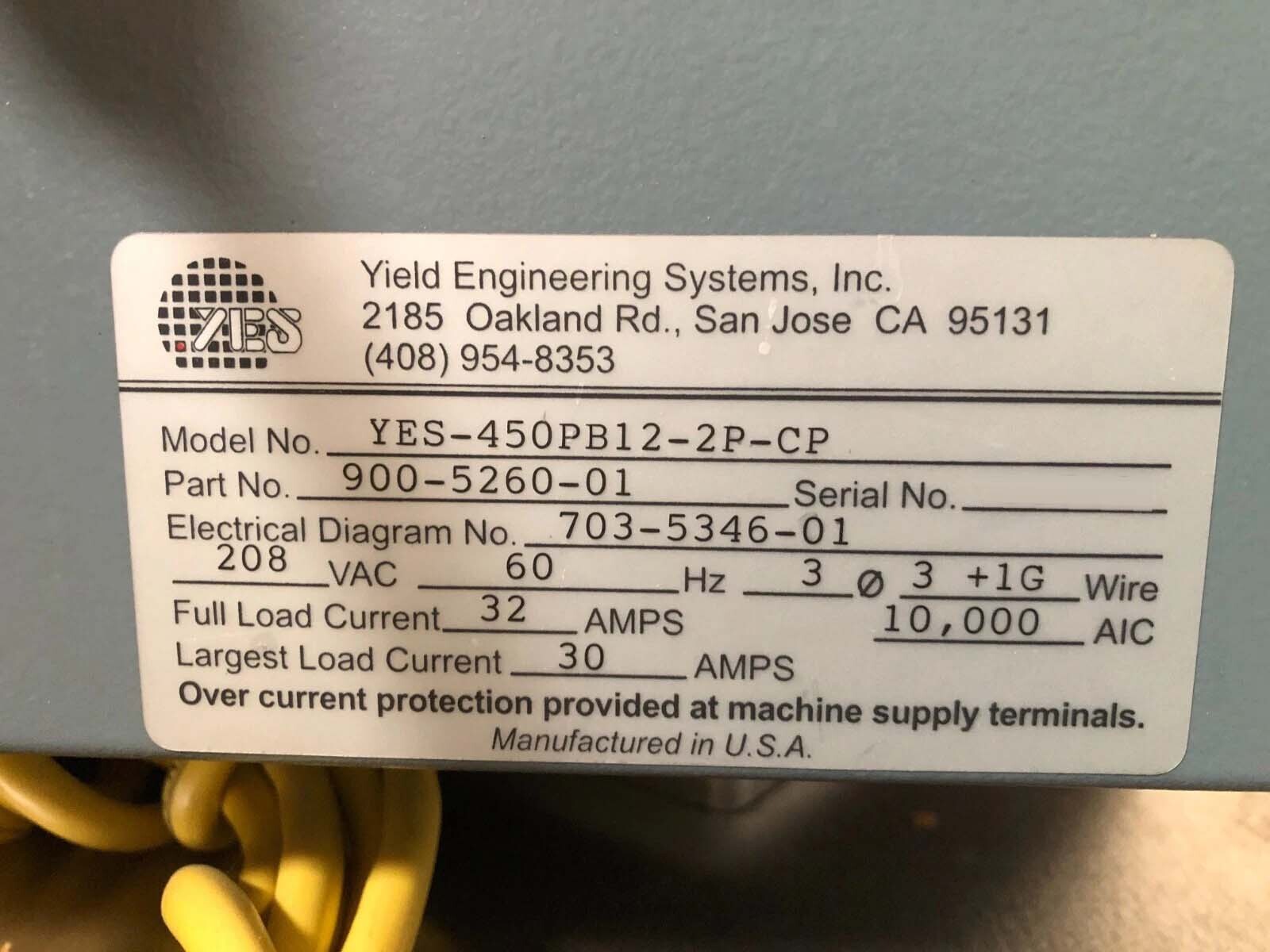 圖為 已使用的 YIELD ENGINEERING SYSTEMS YES-450PB12-2P-CP 待售