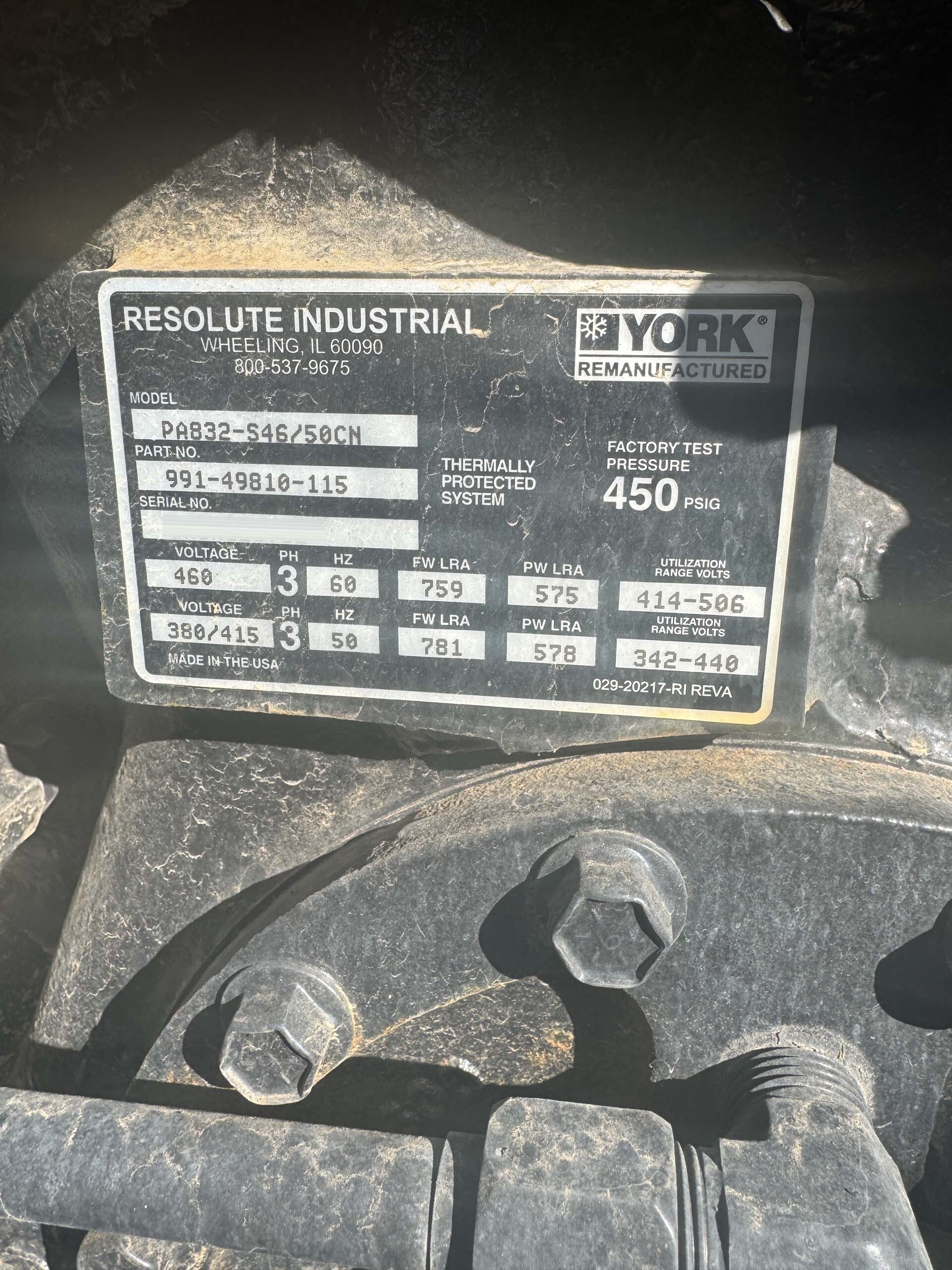 フォト（写真） 使用される YORK PA832-S46 / 50CN 販売のために