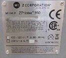 Photo Used Z CORPORATION Zprinter 350 For Sale