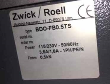 フォト（写真） 使用される ZWICK / ROELL AMSLER BDO-FB0.5TS 販売のために