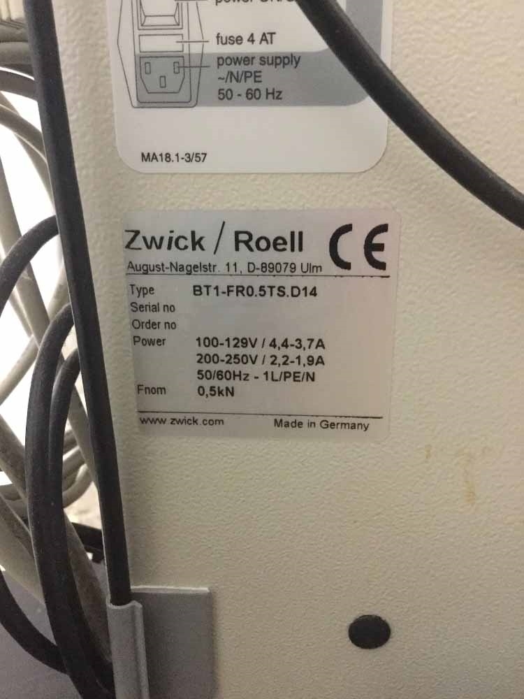 Photo Used ZWICK / ROELL AMSLER BT1-FR0.5TS.D14 For Sale